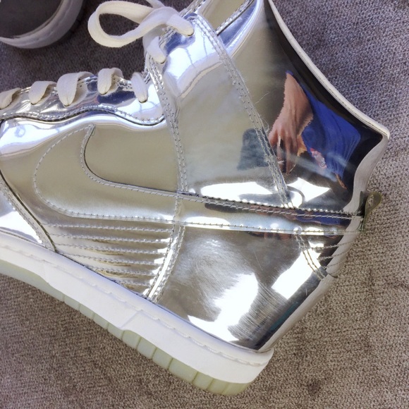 SOLD! Nike Dunk Sky Hi Super Bowl Silver Sneakers - Picture 3 of 8